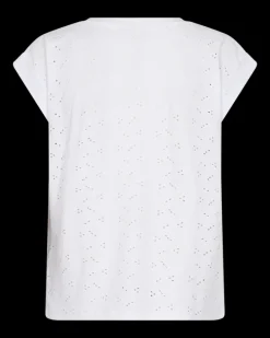 FREEQUENT FQBLOND - BLOMSTRET T-SHIRT - HVID