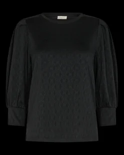 FREEQUENT FQBLOND - BLUSE MED BALLONÆRMER - SORT