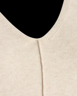 FREEQUENT FQCLAURA - PULLOVER MED V-UDSKÆRING - BEIGE