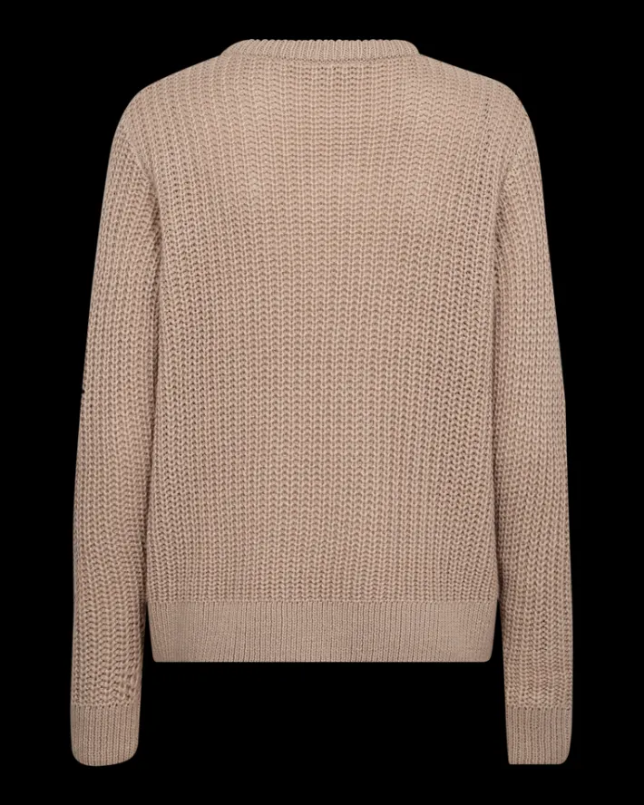 FREEQUENT FQCOX - PULLOVER - SORT OG BEIGE