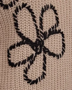 FREEQUENT FQCOX - PULLOVER - SORT OG BEIGE