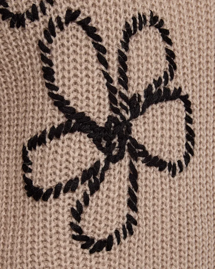 FREEQUENT FQCOX - PULLOVER - SORT OG BEIGE