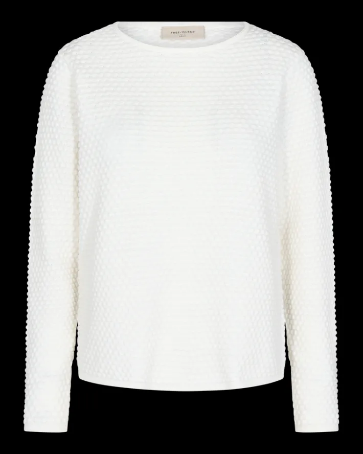 FREEQUENT FQDODO - PULLOVER MED RIBKANTER - HVID