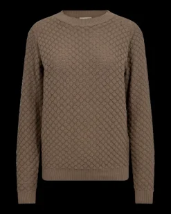FREEQUENT FQDODO - STRIKKET PULLOVER - BRUN