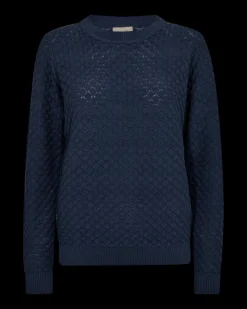 FREEQUENT FQDODO -STRIKKET PULLOVER - BLÅ