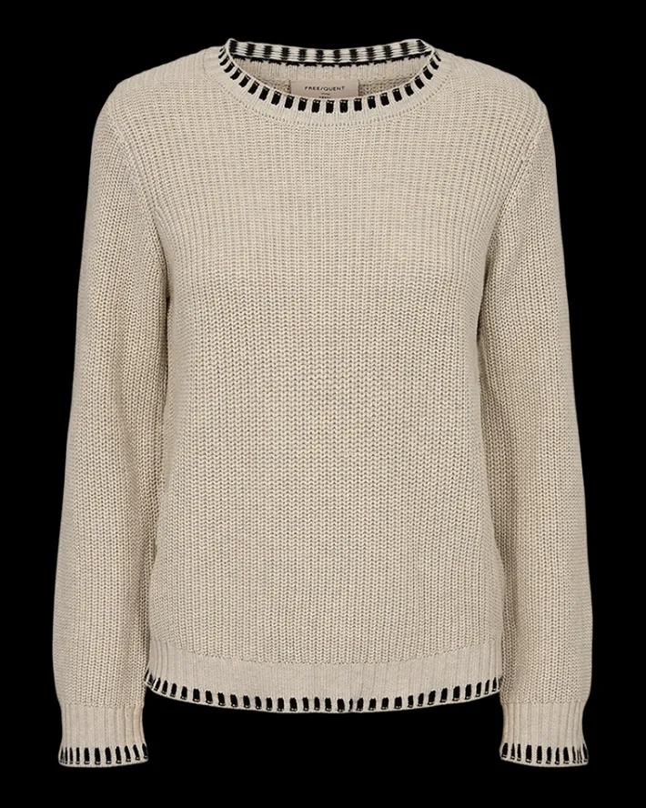 FREEQUENT FQELLIS - PULLOVER - SORT OG HVID