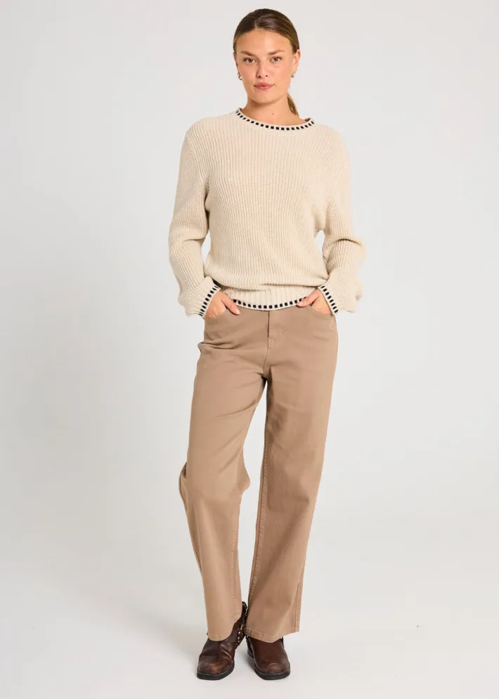 FREEQUENT FQELLIS - PULLOVER - SORT OG HVID