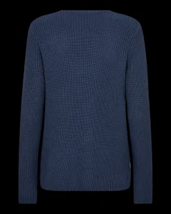 FREEQUENT FQELLIS - PULLOVER MED V-UDSKÆRING - BLÅ