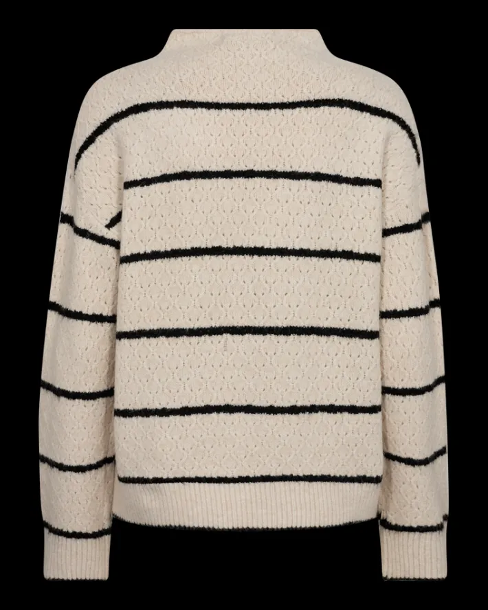 FREEQUENT FQHARA - PULLOVER - HVID OG SORT