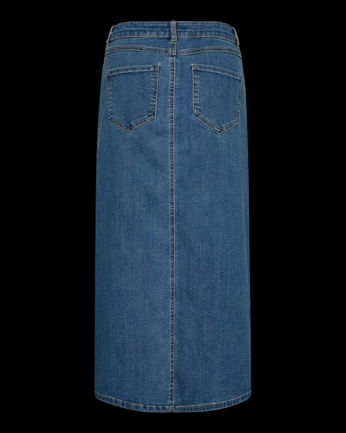 FREEQUENT FQHARLAN - DENIMNEDERDEL - BLÅ