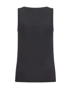 FREEQUENT FQHI - RIBSTRIKKET TOP - SORT