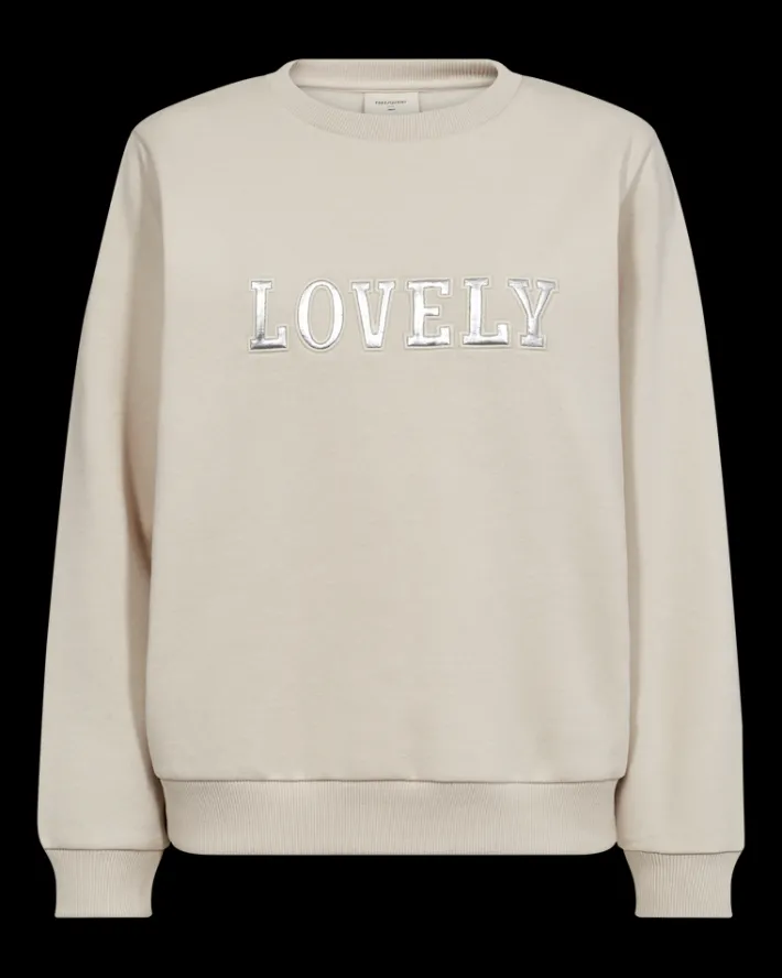 FREEQUENT FQKAMELA - PULLOVER - GRÅ OG HVID