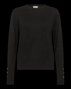 FREEQUENT FQKATIE - FINSTRIKKET PULLOVER - SORT