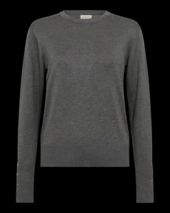 FREEQUENT FQKATIE - FINSTRIKKET PULLOVER - GRÅ