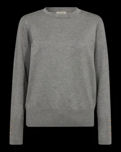 FREEQUENT FQKATIE - FINSTRIKKET PULLOVER - GRÅ