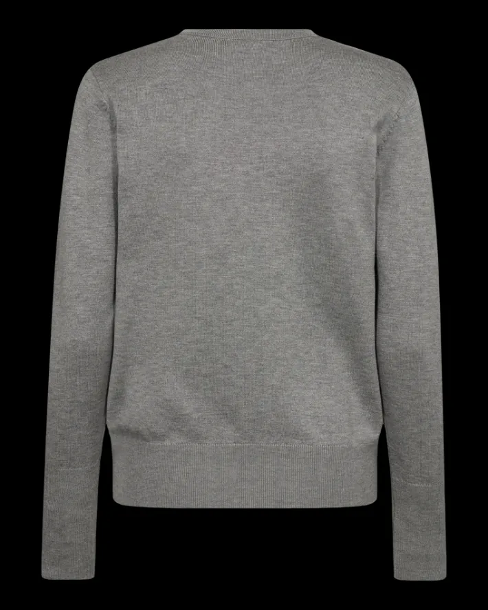 FREEQUENT FQKATIE - FINSTRIKKET PULLOVER - GRÅ
