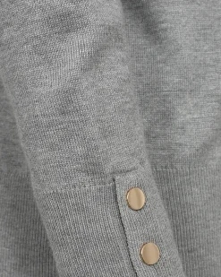 FREEQUENT FQKATIE - FINSTRIKKET PULLOVER - GRÅ