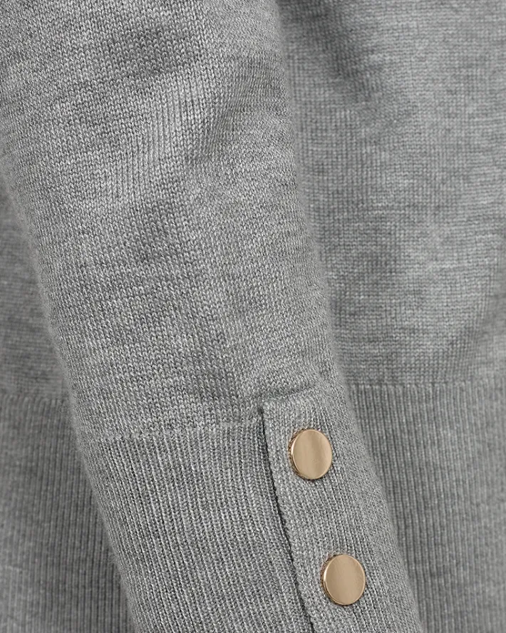FREEQUENT FQKATIE - FINSTRIKKET PULLOVER - GRÅ