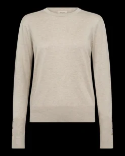 FREEQUENT FQKATIE - FINSTRIKKET PULLOVER - BEIGE