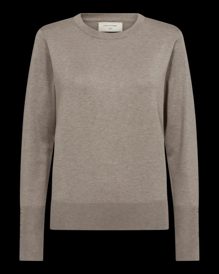FREEQUENT FQKATIE - FINSTRIKKET PULLOVER - BRUN
