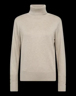 FREEQUENT FQKATIE - FINSTRIKKET RULLEKRAVE - BEIGE
