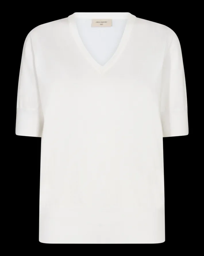 FREEQUENT FQKATIE - PULLOVER MED V-HALS - HVID