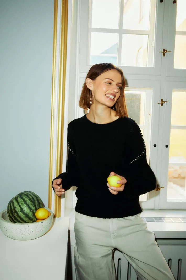 FREEQUENT FQKINLOCK - PULLOVER - SORT