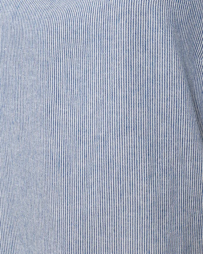 FREEQUENT FQLAVA - STRIBET HØRBLUSE - HVID OG BLÅ