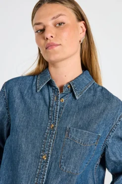 FREEQUENT FQLISEA - DENIMSKJORTE - BLÅ