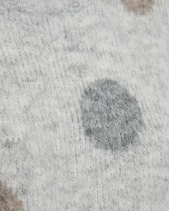FREEQUENT FQLOUISA - PULLOVER MED PRIKKET MØNSTER - GRÅ OG BRUN