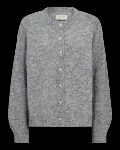 FREEQUENT FQLOUISA - STRIKKET CARDIGAN - GRÅ