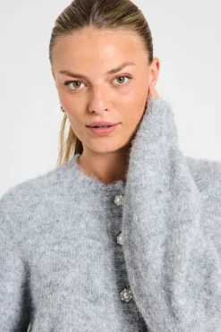 FREEQUENT FQLOUISA - STRIKKET CARDIGAN - GRÅ