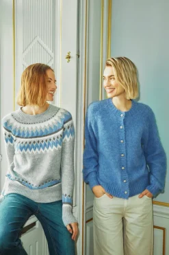 FREEQUENT FQMAYFAIR - PULLOVER - GRÅ OG BLÅ