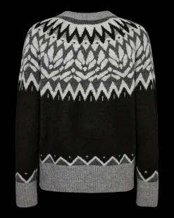 FREEQUENT FQMERLA - PULLOVER - GRÅ OG SORT