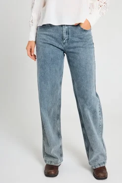 FREEQUENT FQMIDDE - JEANS - BLÅ OG HVID