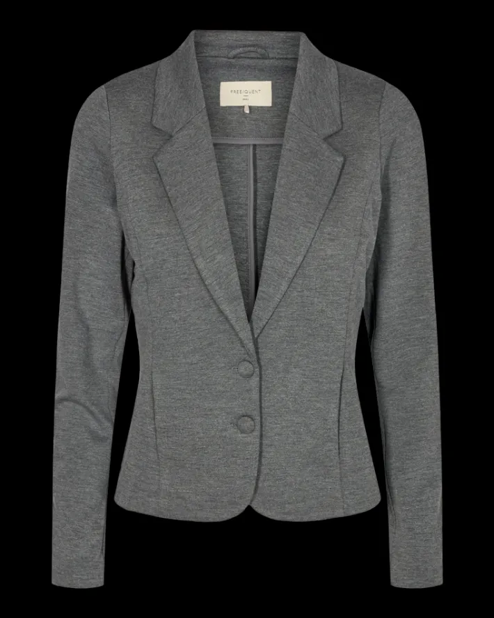 FREEQUENT FQNANNI - FIGURSYET BLAZER - GRÅ