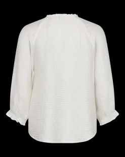 FREEQUENT FQNORA - BLUSE MED BLONDER - HVID