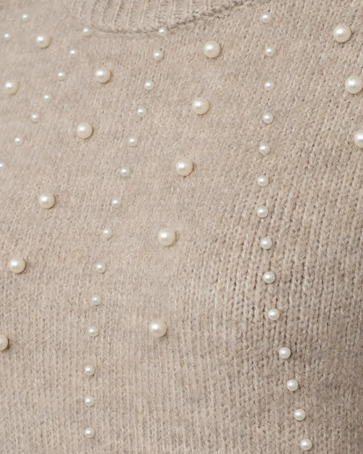 FREEQUENT FQPEARL - PULLOVER - BEIGE