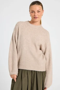 FREEQUENT FQPEARL - PULLOVER - BEIGE