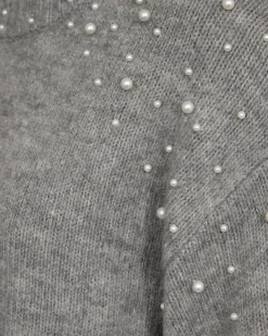 FREEQUENT FQPEARL - PULLOVER MED PERLER - GRÅ