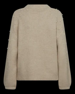 FREEQUENT FQPEARL - PULLOVER MED PERLER - BEIGE