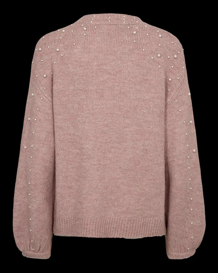 FREEQUENT FQPEARL - PULLOVER MED PERLER - ROSA