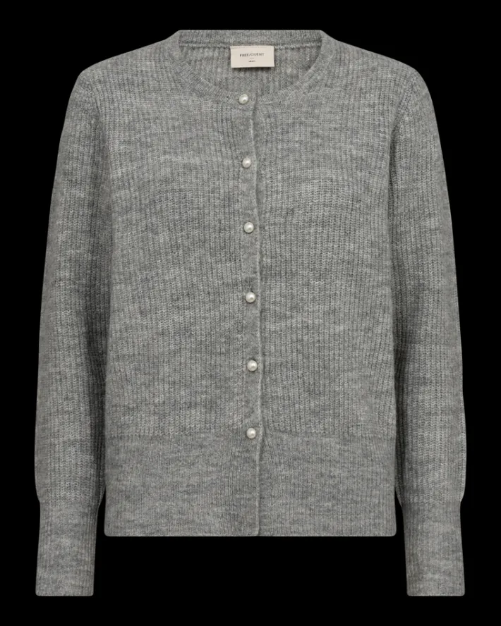 FREEQUENT FQPEARL-CARDIGAN - GRÅ