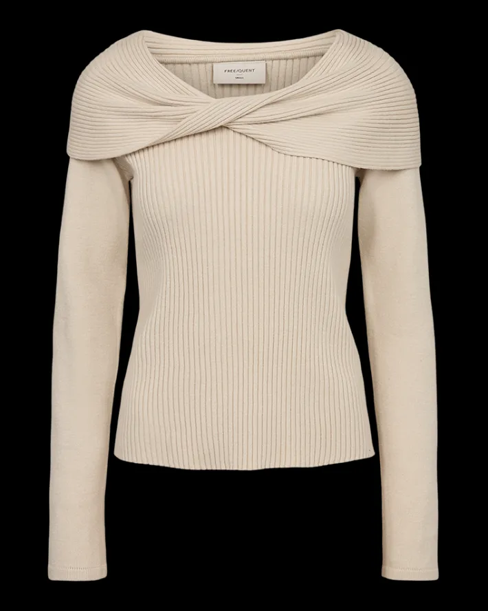 FREEQUENT FQSCULLY - PULLOVER - BEIGE