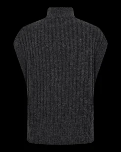 FREEQUENT FQSILA - KORT STRIKKET VEST - GRÅ
