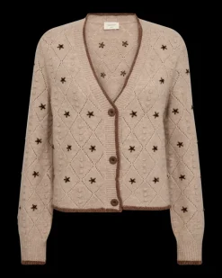 FREEQUENT FQSTOKKE - CARDIGAN - BRUN OG BEIGE