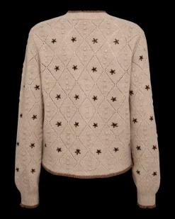 FREEQUENT FQSTOKKE - CARDIGAN - BRUN OG BEIGE